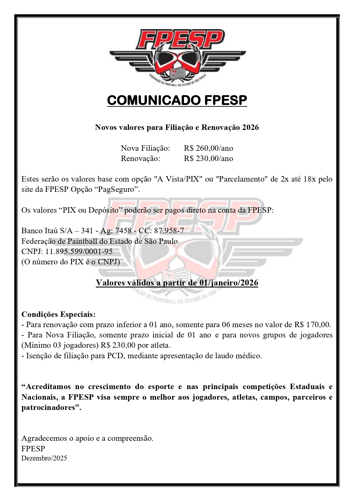 Edital Assembléia FPESP.